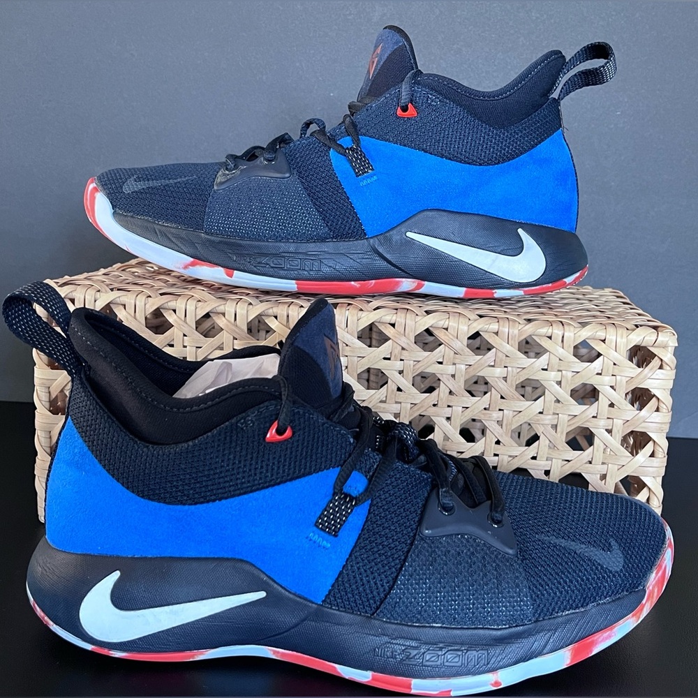 Nike PG 2 “Home Craze” Blue/Black/Orange Basketball Sneakers Men’s 9.5
